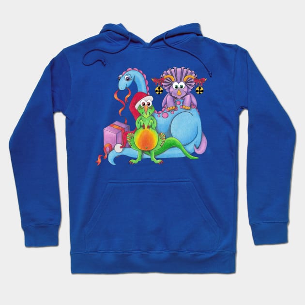 DINOmite Christmas! Hoodie by TJWArtisticCreations